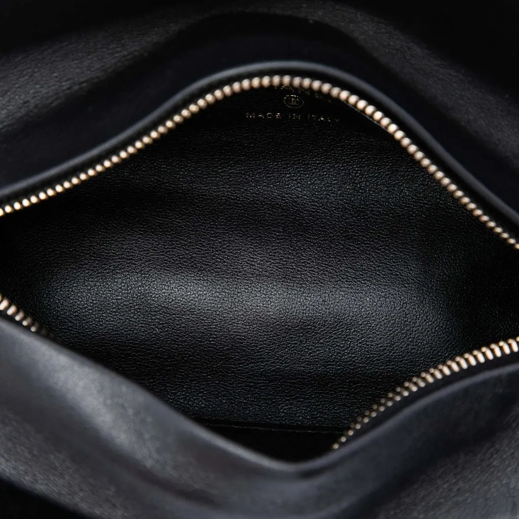 Chanel CC Quilted Velvet Crystal Wristlet Clutch Black Velvet Very good - Model View
