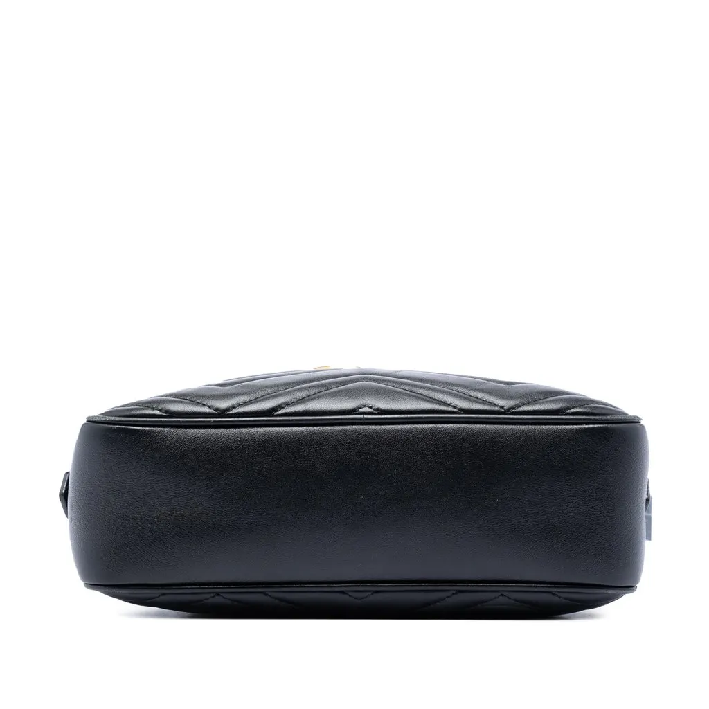 Gucci Small GG Marmont Matelasse Calfskin Crossbody Black Leather Very good - Inside View