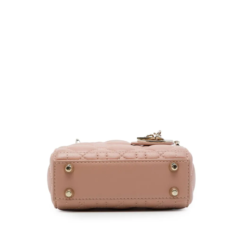 Dior Micro Lambskin Cannage Lady Dior Brown Leather Very good - Inside View