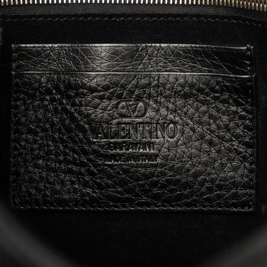 Valentino Leather Rockstud Messenger Bag Black Leather Very good - Box View