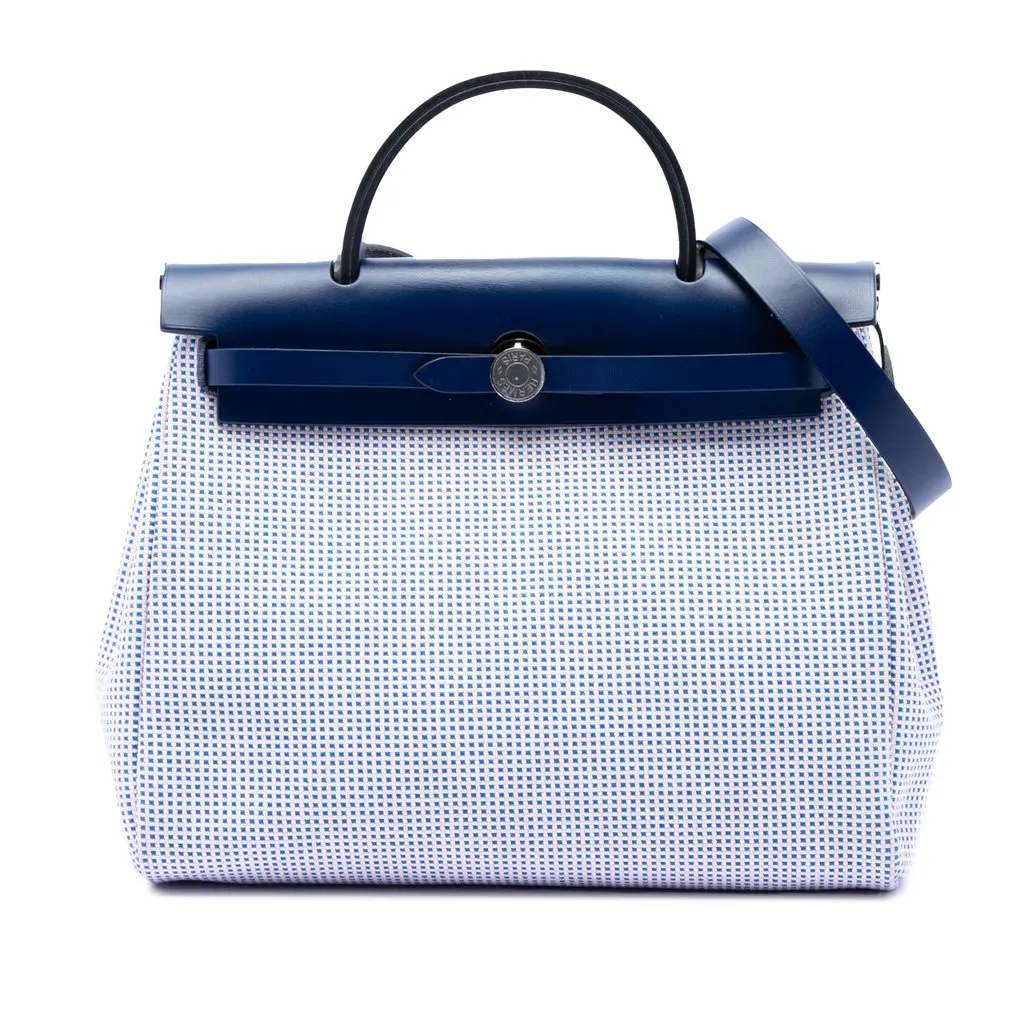 Hermès Toile Criss Viking Vache Hunter Herbag Zip 31 Blue Very good - Front View