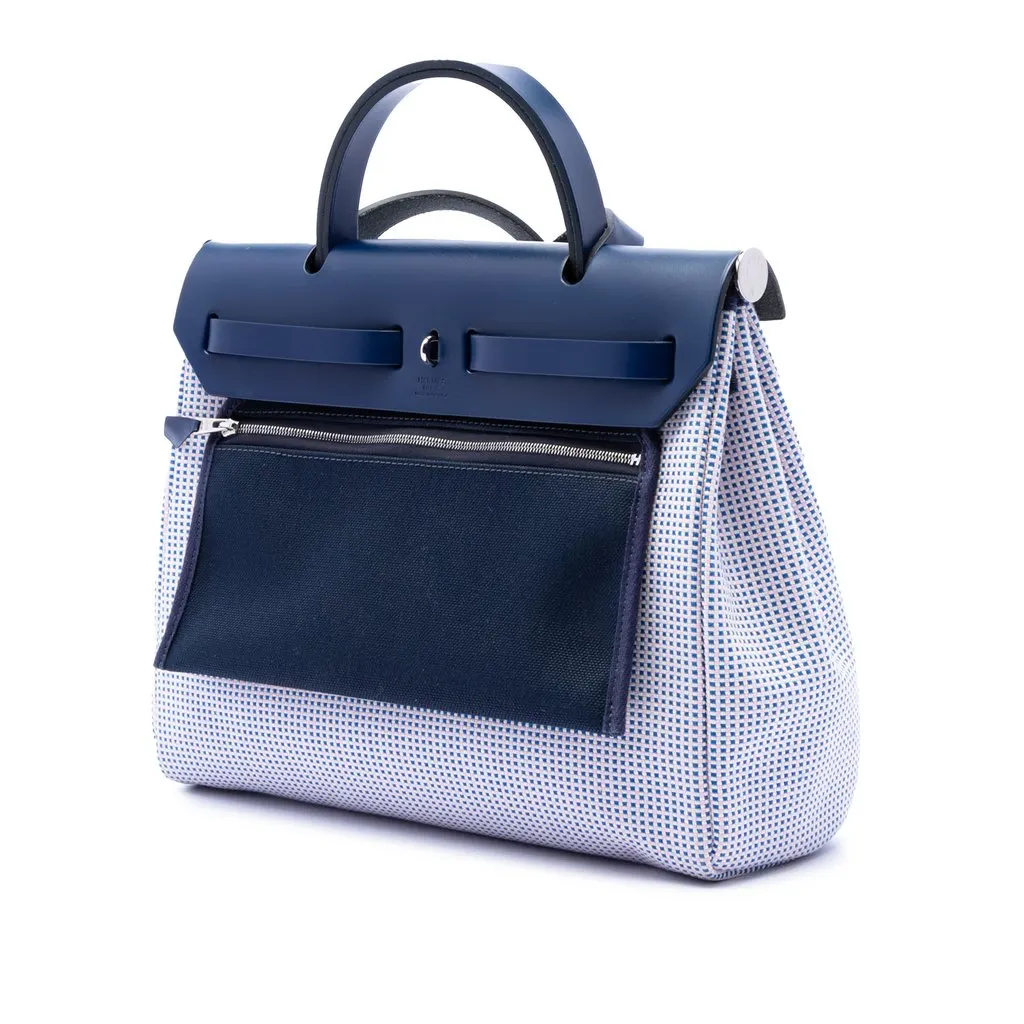 Hermès Toile Criss Viking Vache Hunter Herbag Zip 31 Blue Very good - Back View
