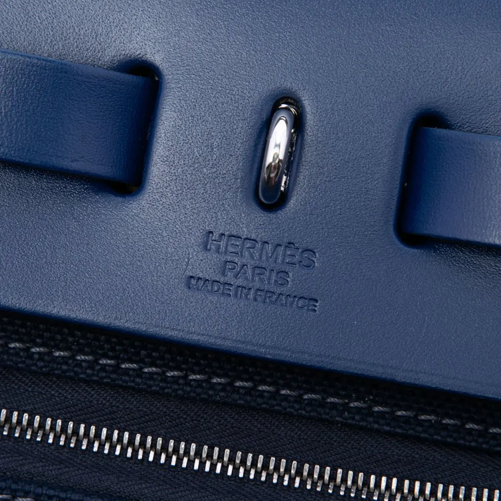 Hermès Toile Criss Viking Vache Hunter Herbag Zip 31 Blue Very good - Box View