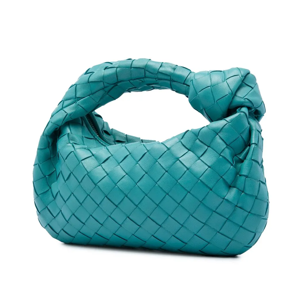 Bottega Veneta Mini Nappa Intrecciato Jodie Blue Leather Good - Back View