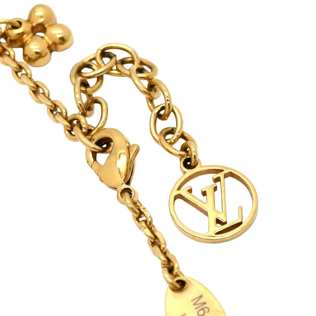 Louis Vuitton Gold Plated Monogram Blooming Supple Bracelet Gold Metal Very good - Box View