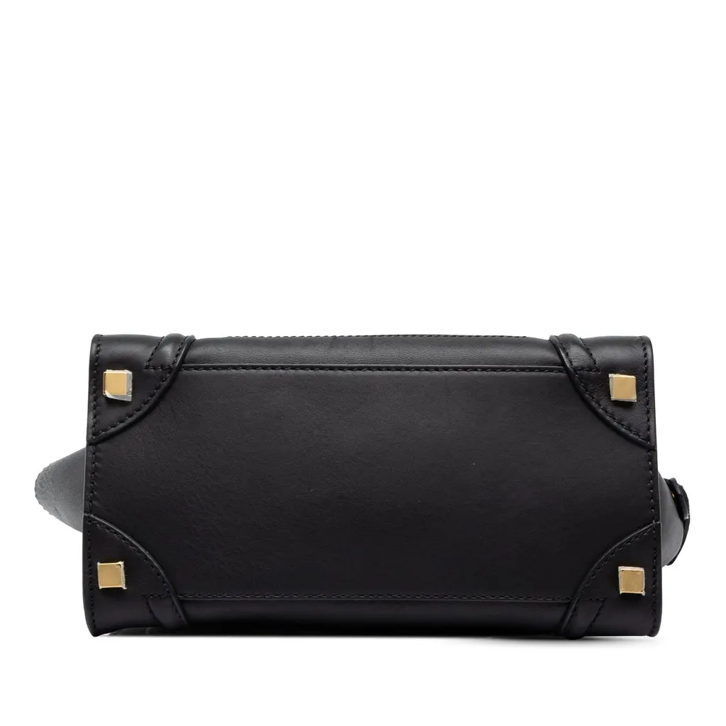 Celine Micro Smooth Calfskin Luggage Tote Black Leather Very good - Inside View