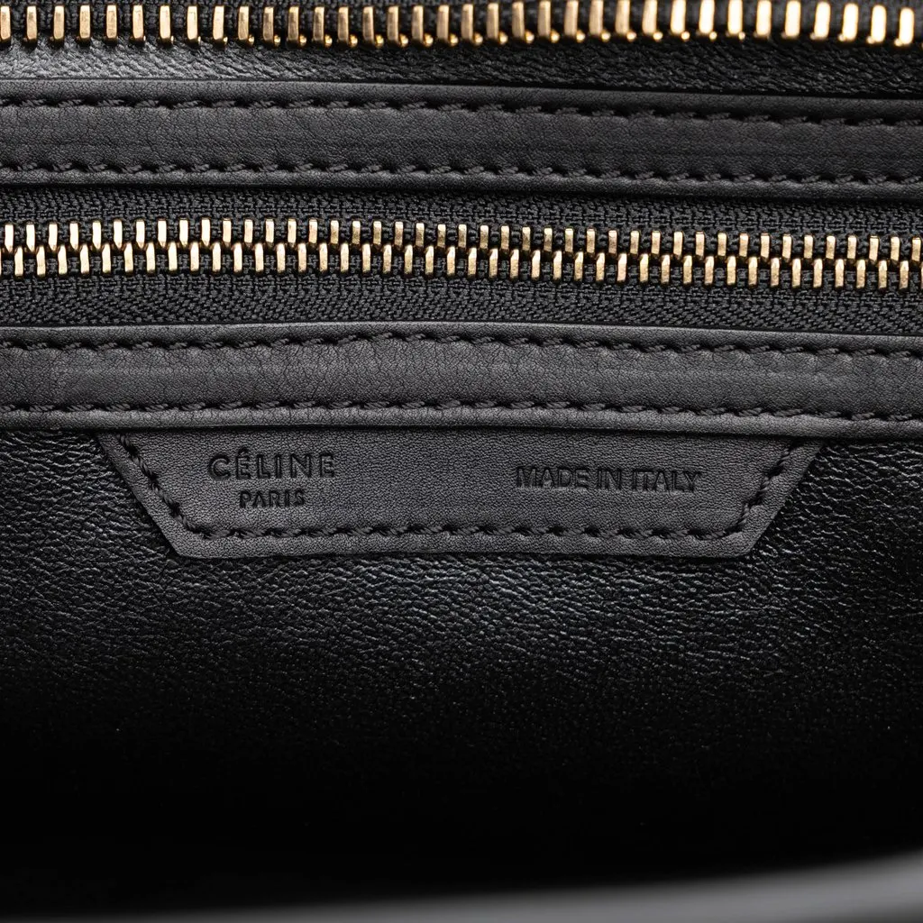 Celine Micro Smooth Calfskin Luggage Tote Black Leather Very good - Box View