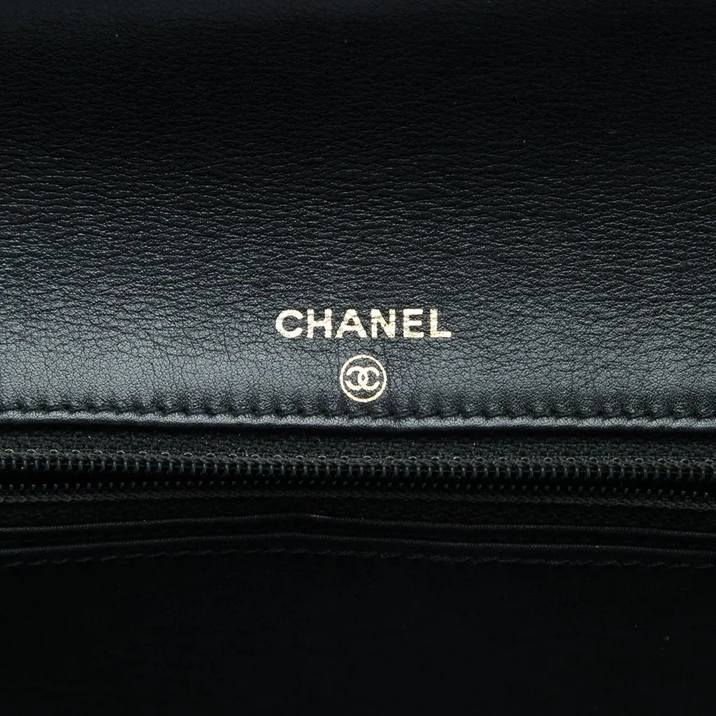 Chanel CC Caviar Wallet On Chain Black Leather Very good - Box View