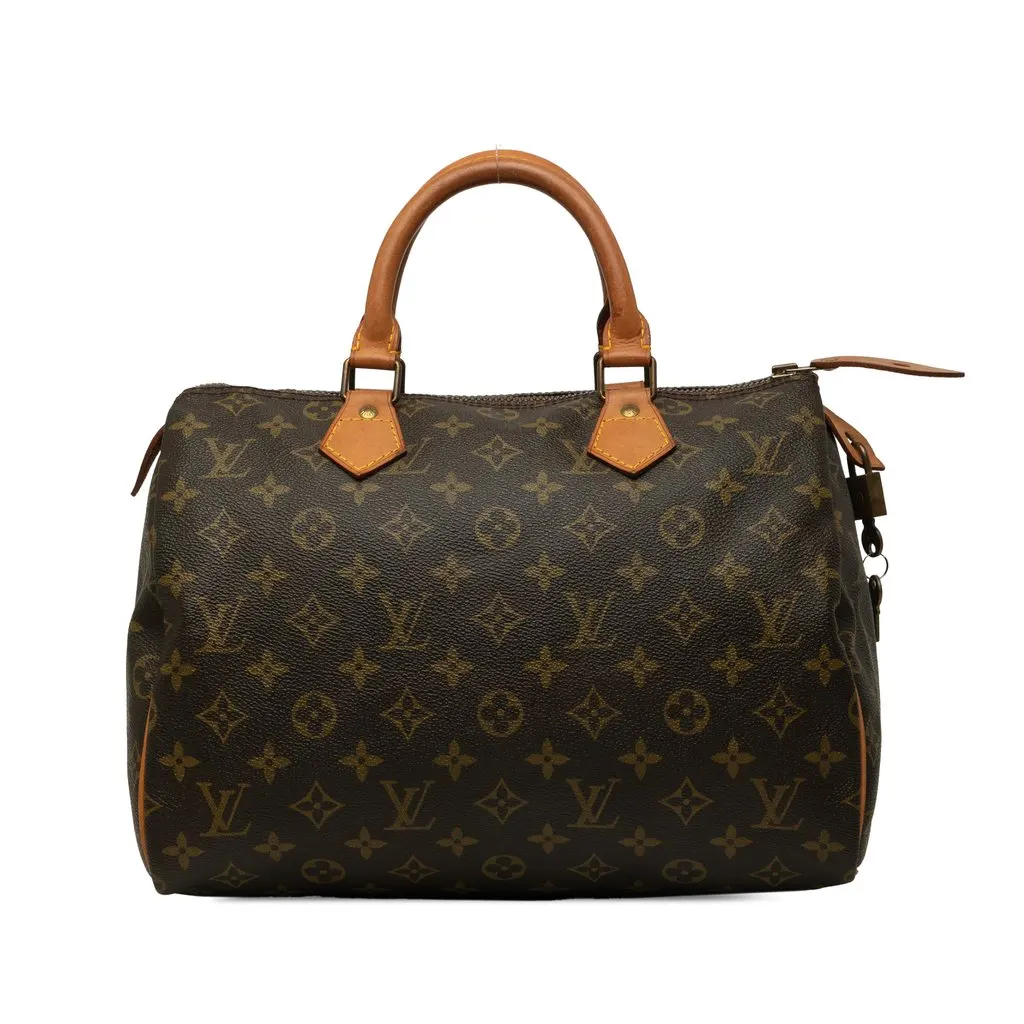 Louis Vuitton Monogram Speedy 30 Brown Canvas Good - Front View