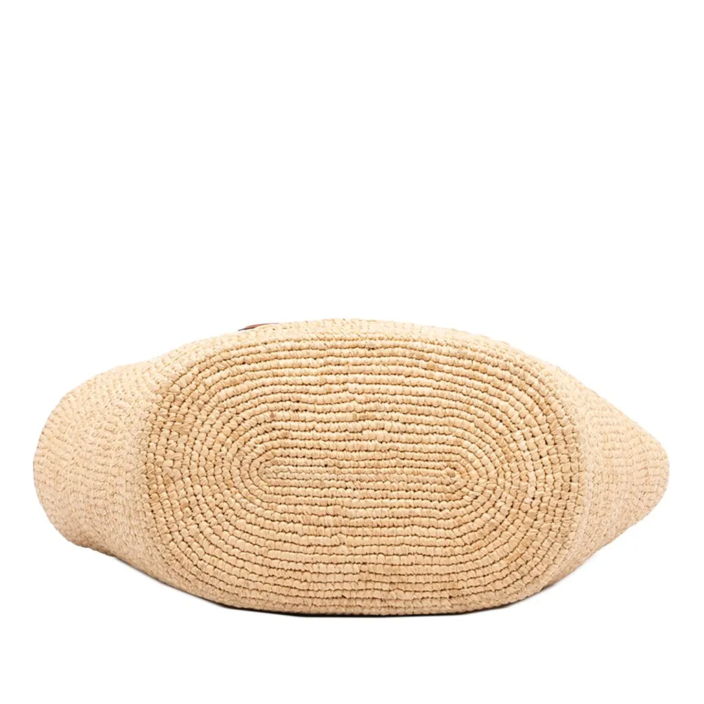 Celine Teen Supple Raffia Cuir Triomphe Classic Panier Tote Beige Rattan Never worn - Inside View