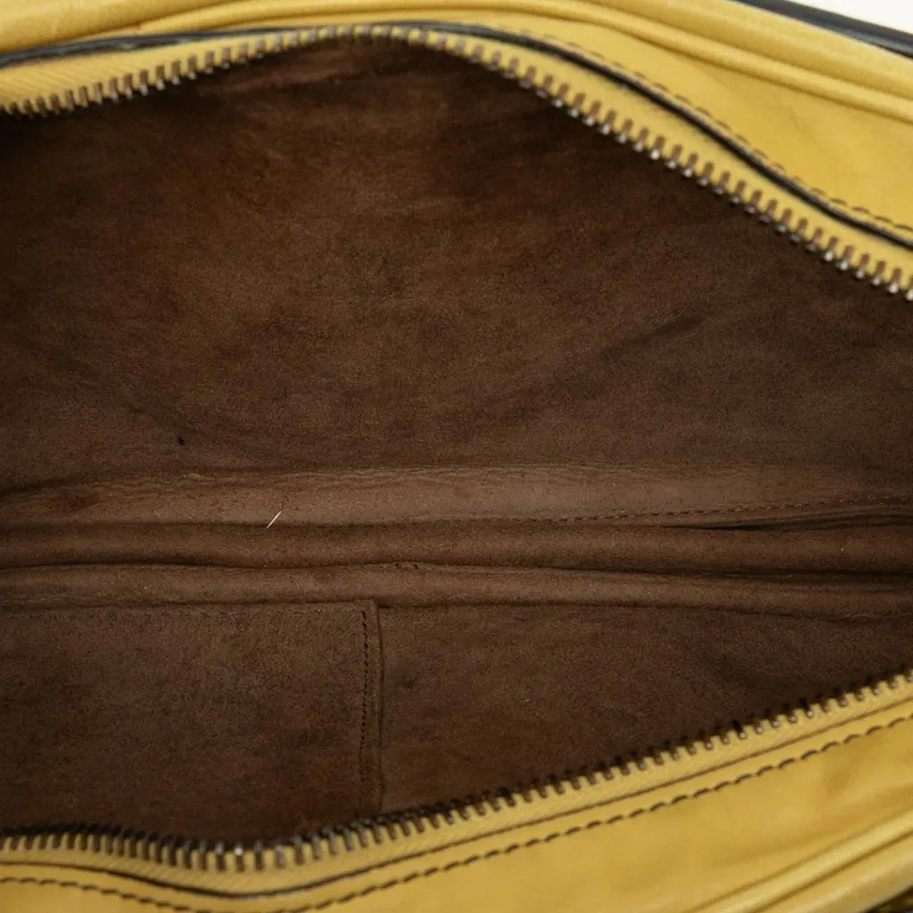 Bottega Veneta Nappa Intrecciato Belt Flap Camera Bag Yellow Leather Good - Model View