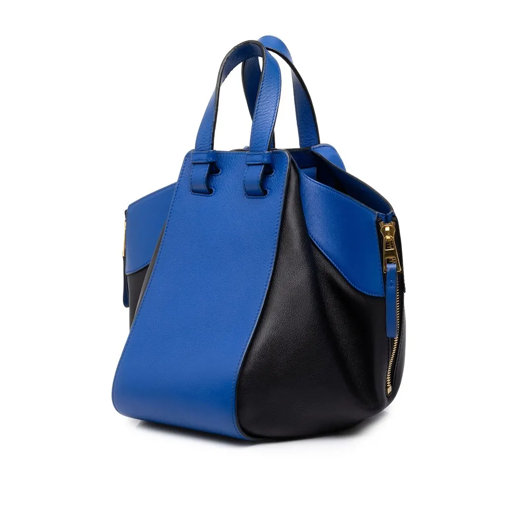 Loewe Medium Bicolor Grained Calfskin Hammock Satchel Blue Leather Good - Back View