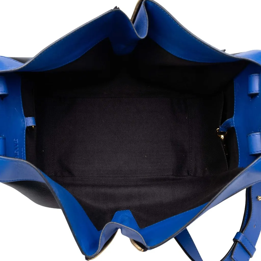 Loewe Medium Bicolor Grained Calfskin Hammock Satchel Blue Leather Good - Model View