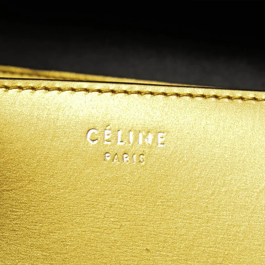 Celine Medium Metallic Calfskin Classic Box Crossbody Gold Leather Good - Box View