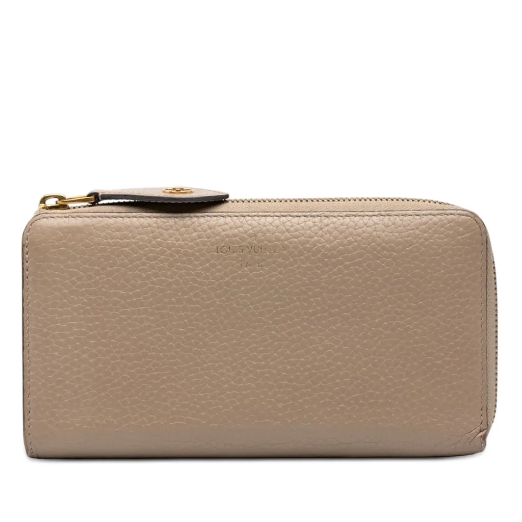 Louis Vuitton Taurillon Comete Zippy Wallet Beige Leather Very good - Front View