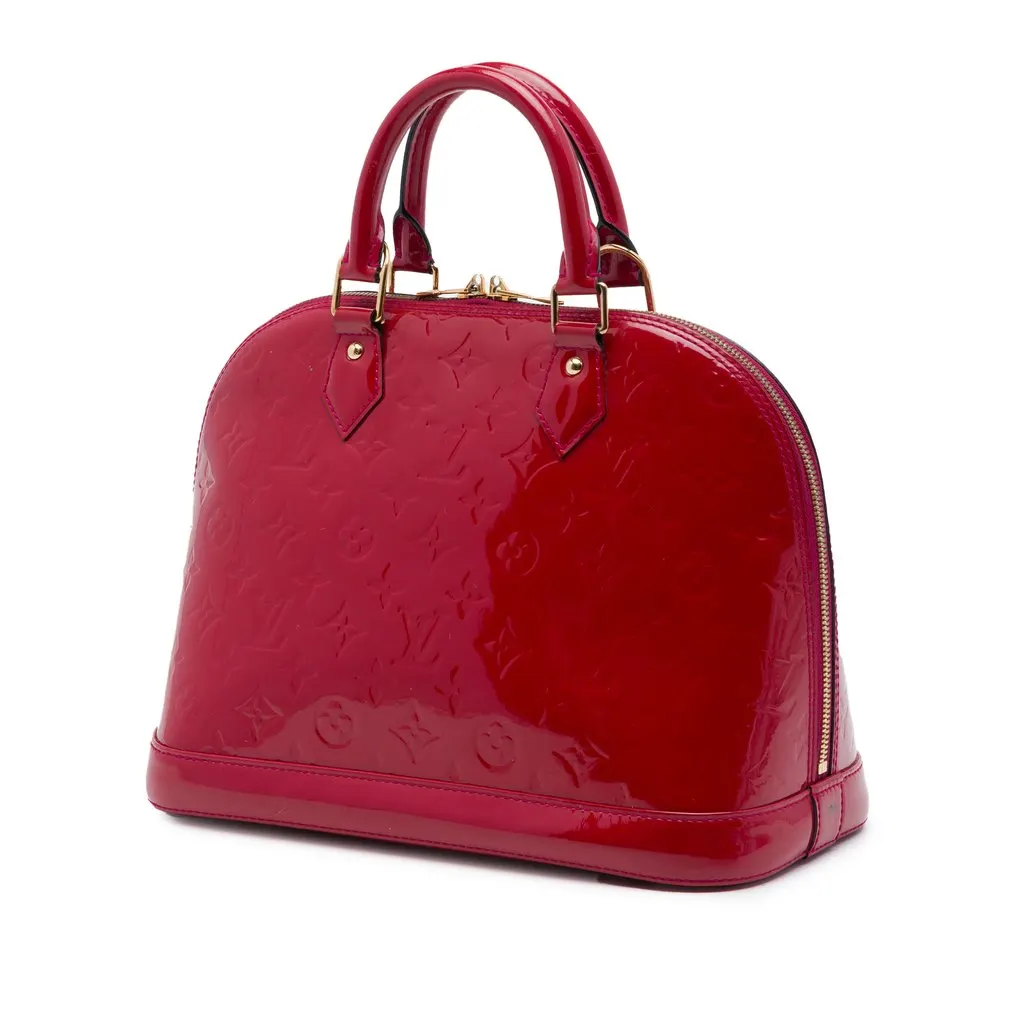 Louis Vuitton Monogram Vernis Alma PM Pink Leather Good - Back View