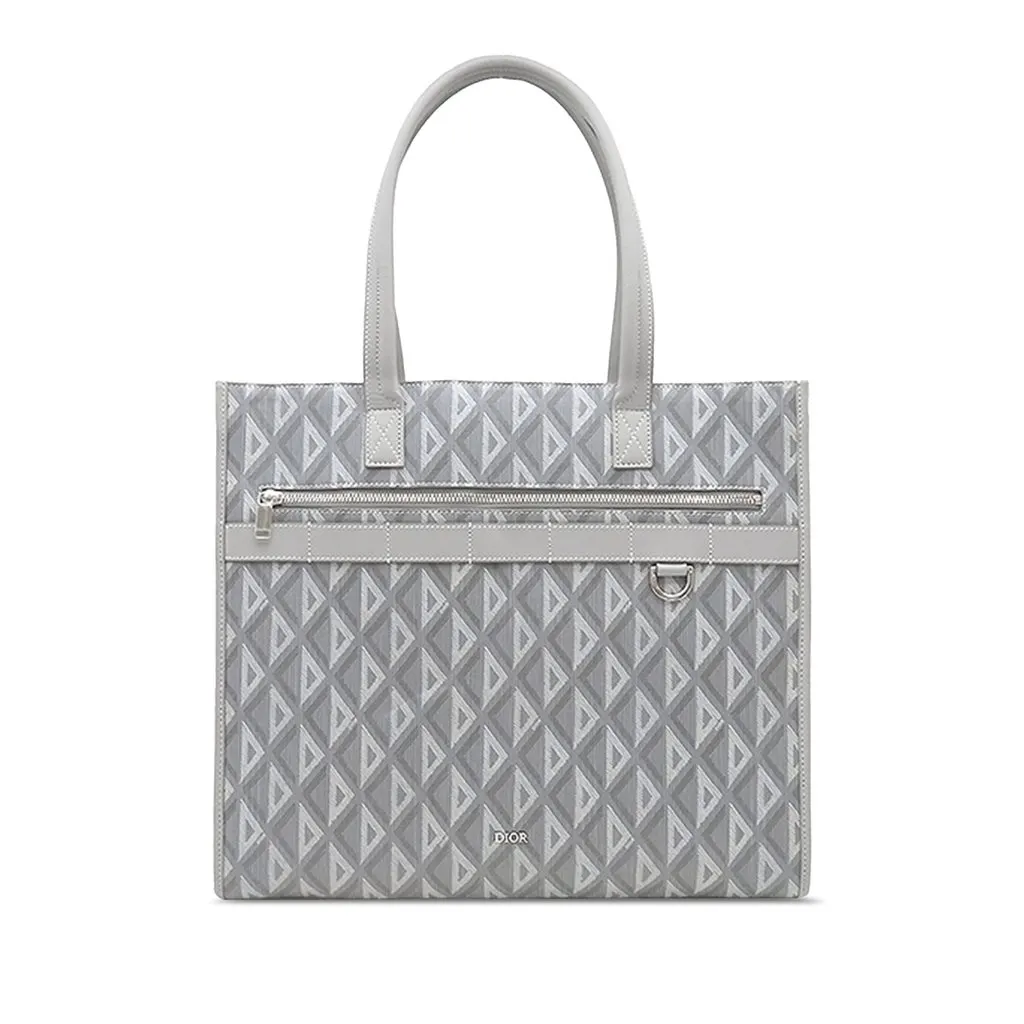 Dior Large CD Diamond Coated Canvas Safari Tote MultiColor Very good - Front View