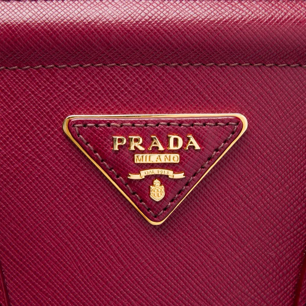 Prada Saffiano Lux Parabole Tote Red Leather Very good - Box View