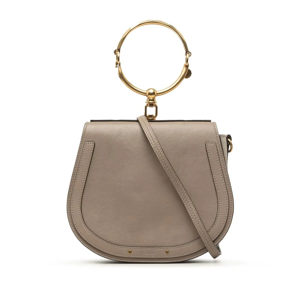 Chloé Medium Leather Nile Bracelet Satchel Brown Leather Good - Front View