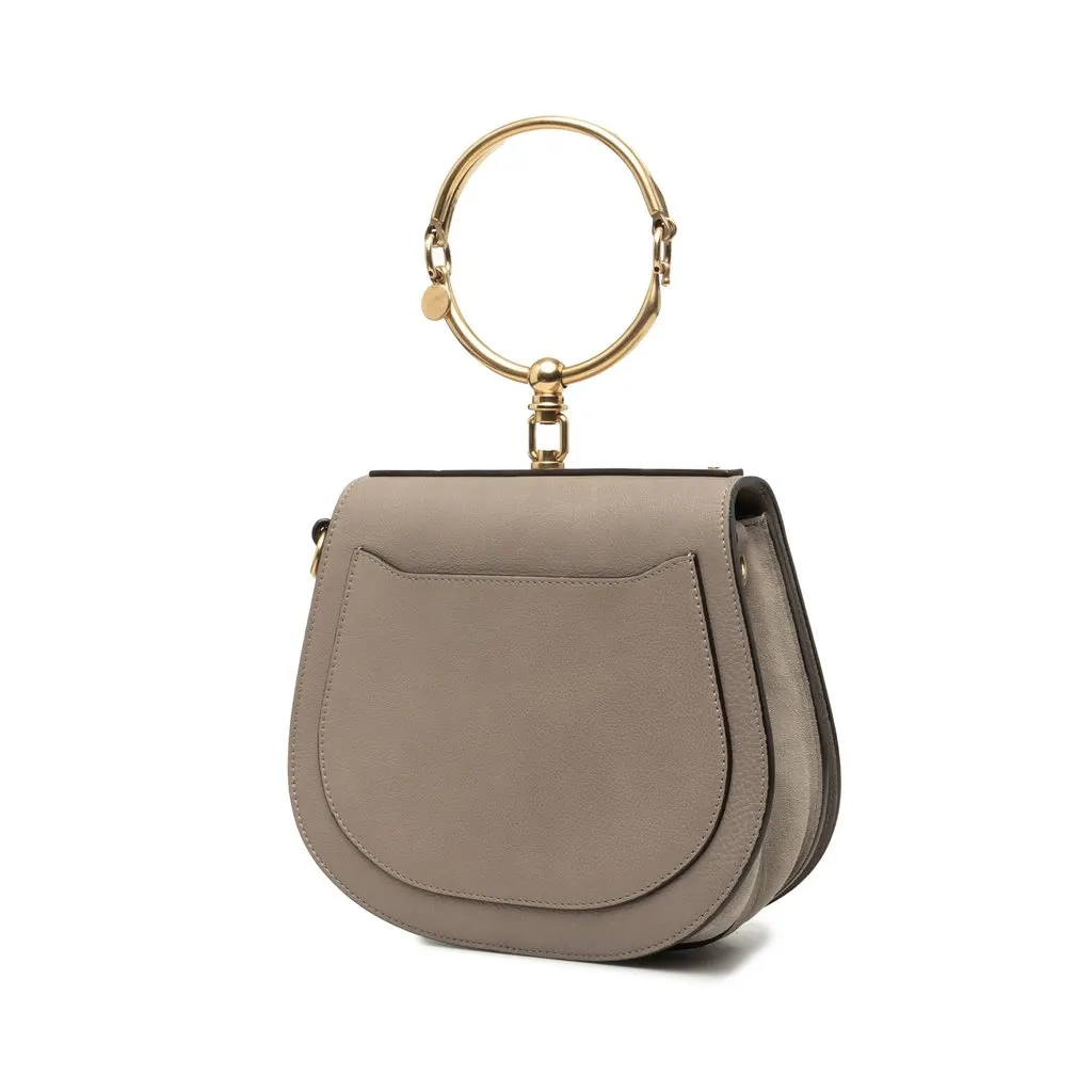 Chloé Medium Leather Nile Bracelet Satchel Brown Leather Good - Back View