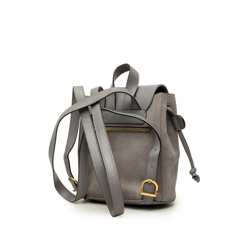 Salvatore Ferragamo Suede Vara Bow Flap Drawstring Backpack MultiColor Leather Very good - Back View