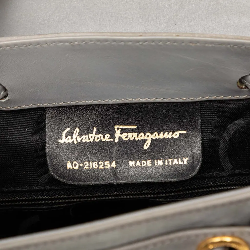 Salvatore Ferragamo Suede Vara Bow Flap Drawstring Backpack MultiColor Leather Very good - Box View