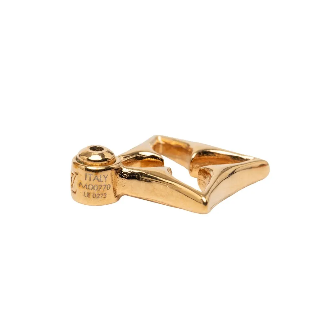 Louis Vuitton Gold Plated Flowergram Push Back Earings Gold Metal Very good - Inside View