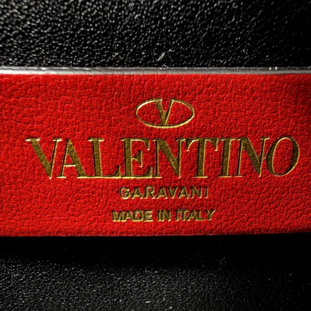 Valentino Calfskin VLogo Cosmetic Pouch Black Leather Very good - Box View