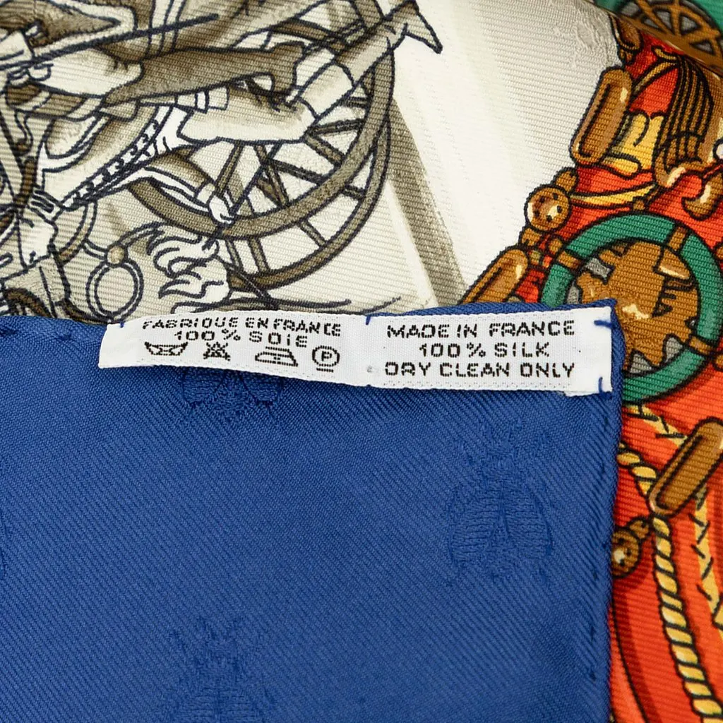 Hermès Napoleon Silk Scarf 90 Blue Very good - Inside View