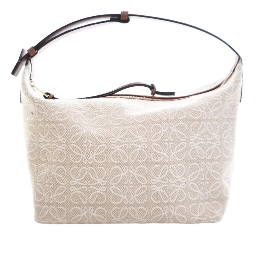 LOEWE Medium Anagram Canvas Cubi Bag Brown Very good - Front View
