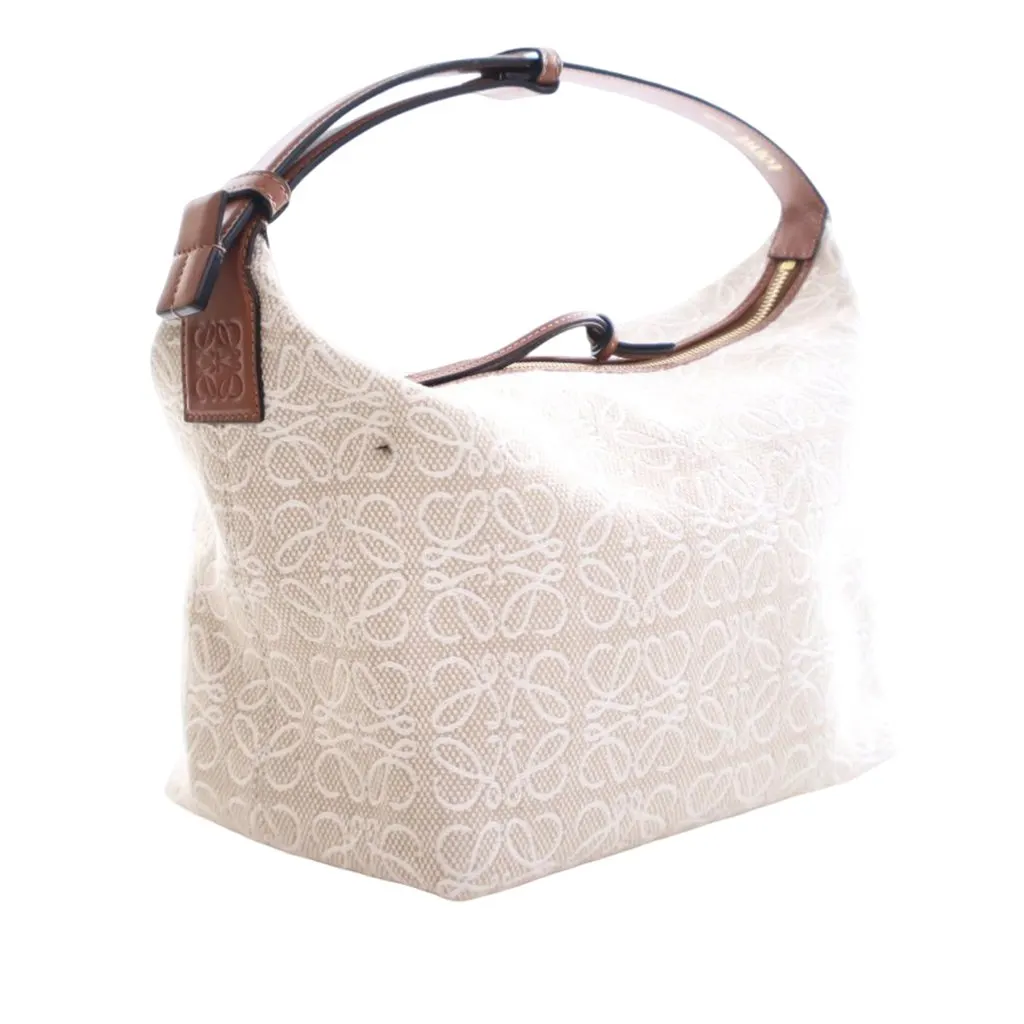 LOEWE Medium Anagram Canvas Cubi Bag Brown Very good - Inside View