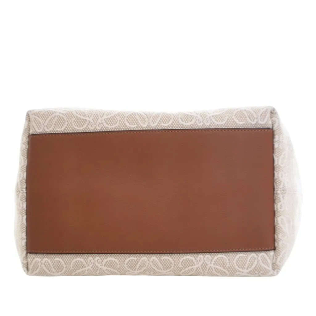 LOEWE Medium Anagram Canvas Cubi Bag Brown Very good - Box View
