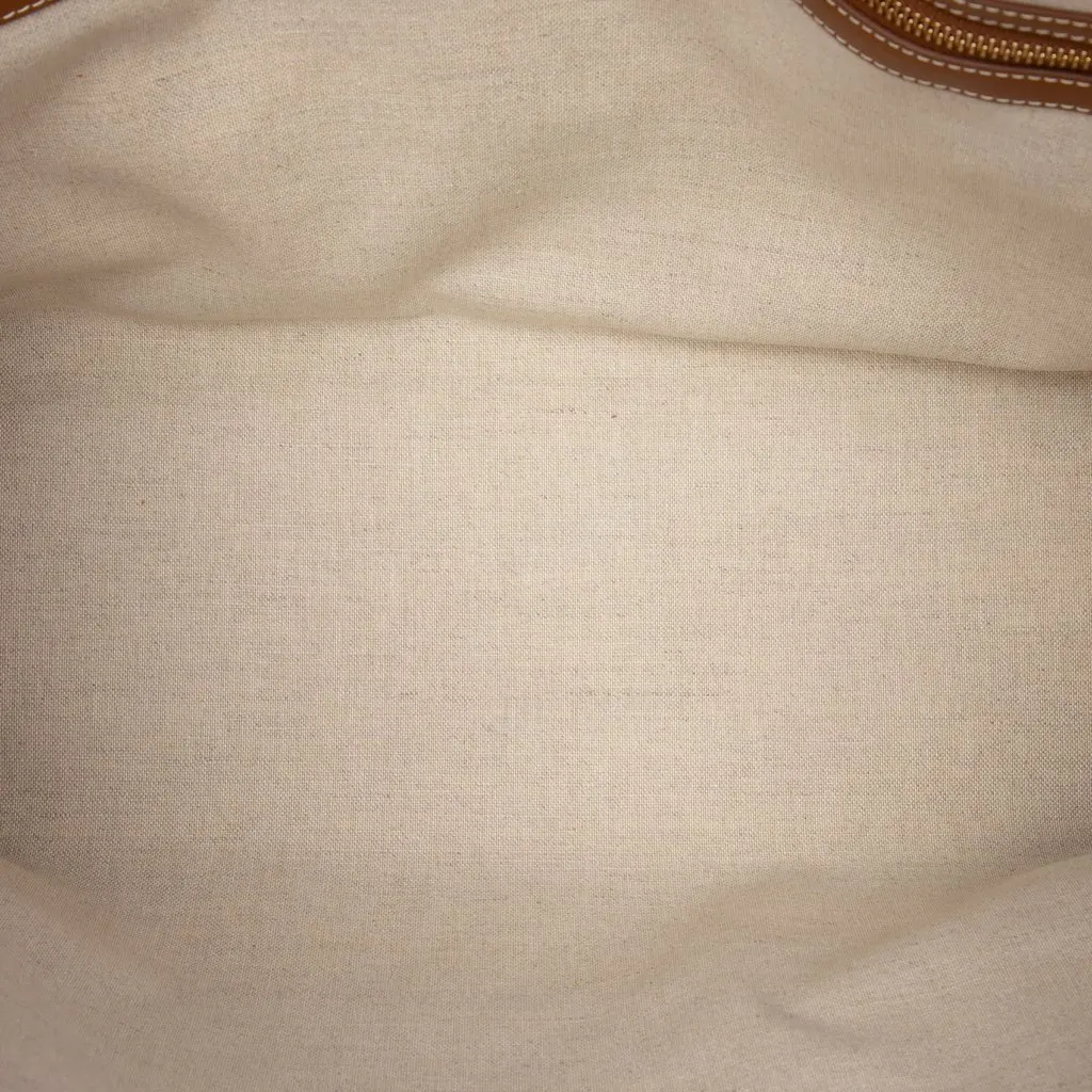 Celine Triomphe Embroidered Canvas Horizontal Cabas Tote Beige Canvas Very good - Model View