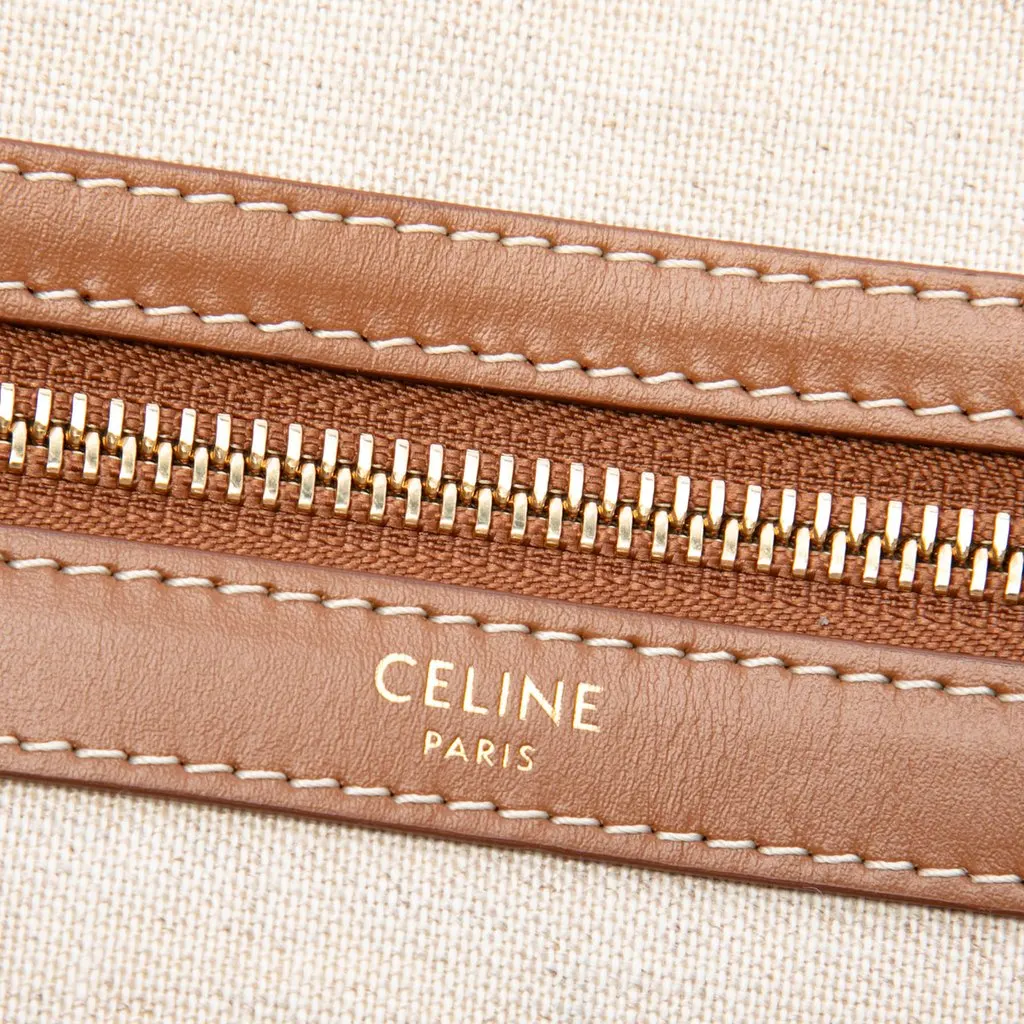 Celine Triomphe Embroidered Canvas Horizontal Cabas Tote Beige Canvas Very good - Box View