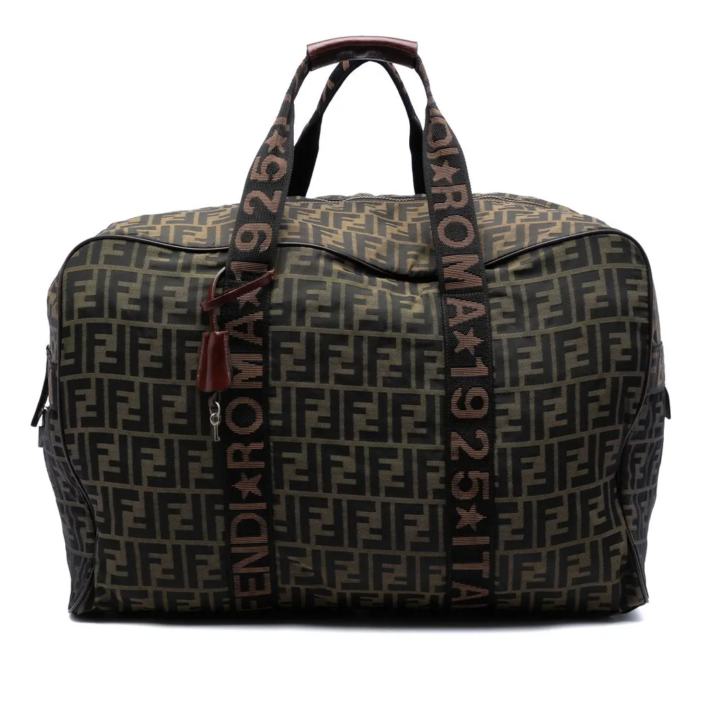 Fendi Zucca Canvas Roma 1925 Travel Bag Brown Canvas Good - Front View