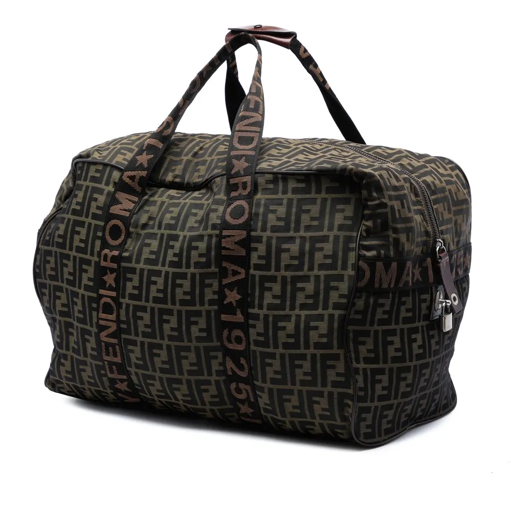Fendi Zucca Canvas Roma 1925 Travel Bag Brown Canvas Good - Back View