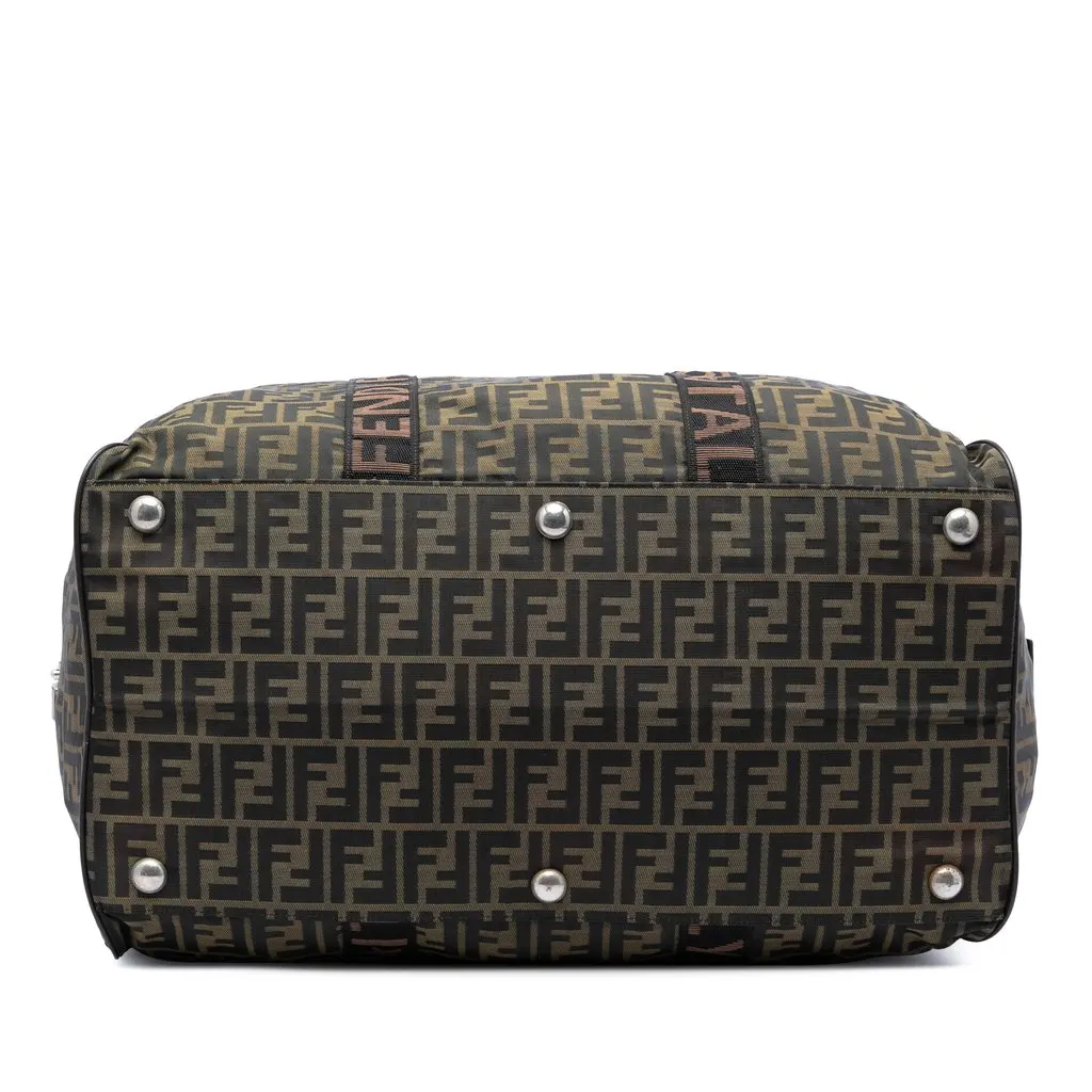 Fendi Zucca Canvas Roma 1925 Travel Bag Brown Canvas Good - Inside View