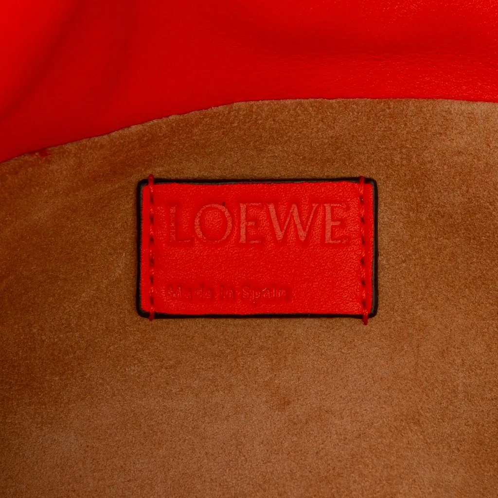 Loewe Mini Nappa Flamenco Knot Clutch with Chain Orange Leather Very good - Box View