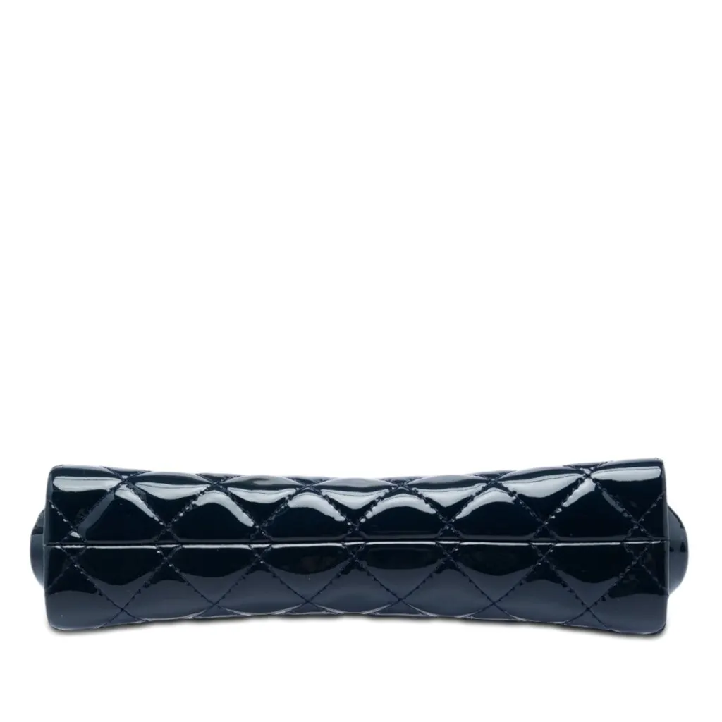 Chanel CC Quilted Patent Timeless Clutch Blue Leather Very good - Inside View