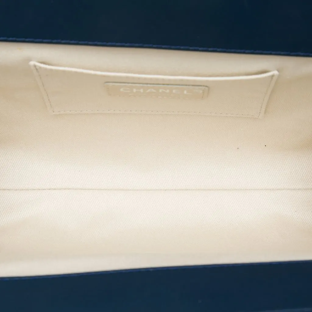 Chanel CC Quilted Patent Timeless Clutch Blue Leather Very good - Model View