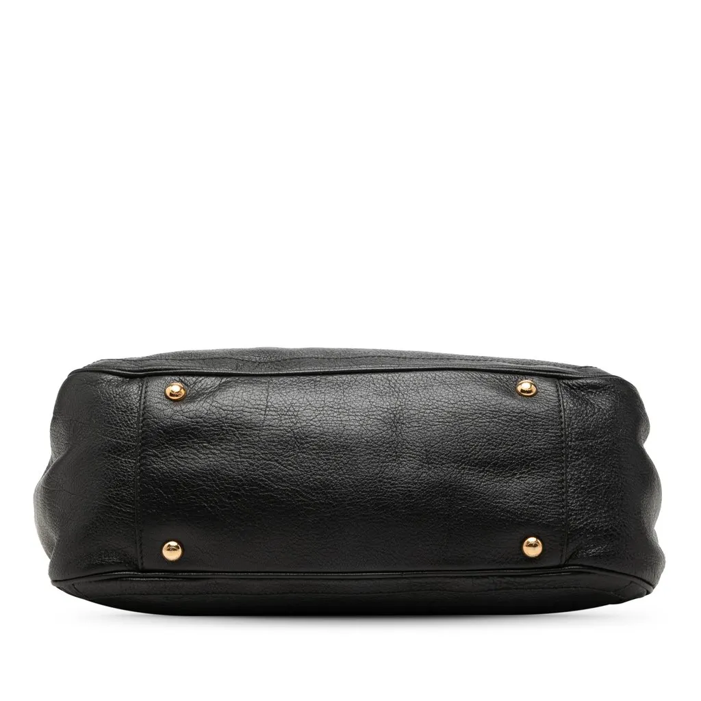 Salvatore Ferragamo Buffalo Leather Fanya Chain Tote Black Leather Very good - Inside View