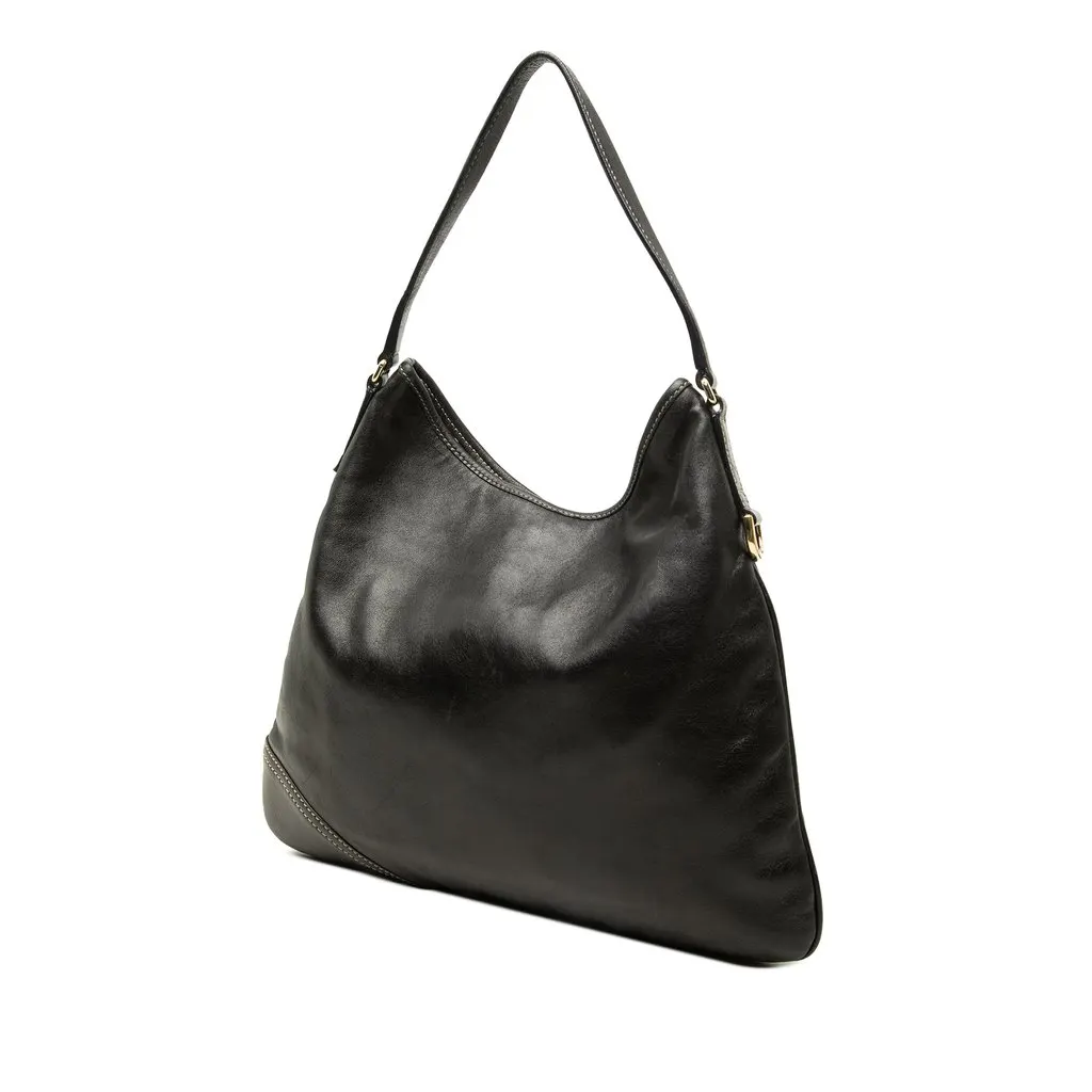 Gucci Calfskin New Britt Hobo Black Leather Good - Back View