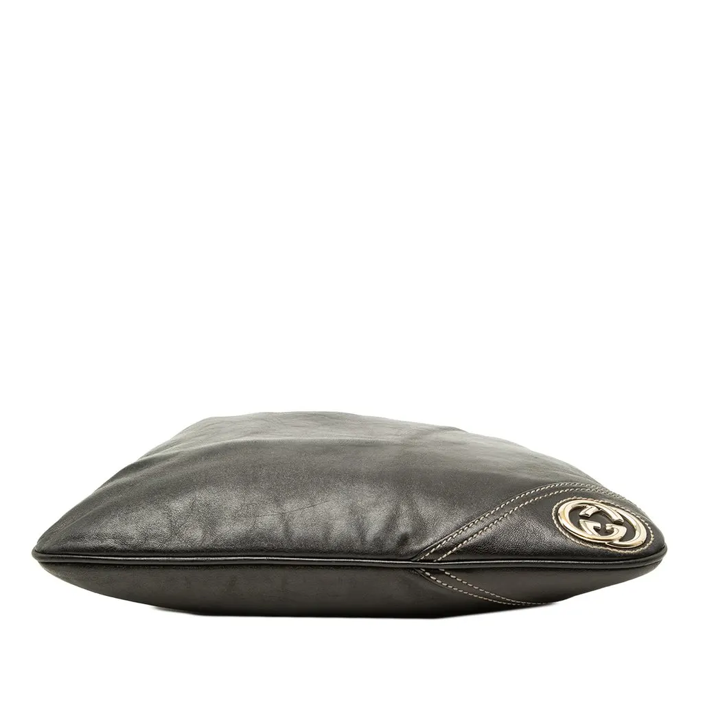 Gucci Calfskin New Britt Hobo Black Leather Good - Inside View