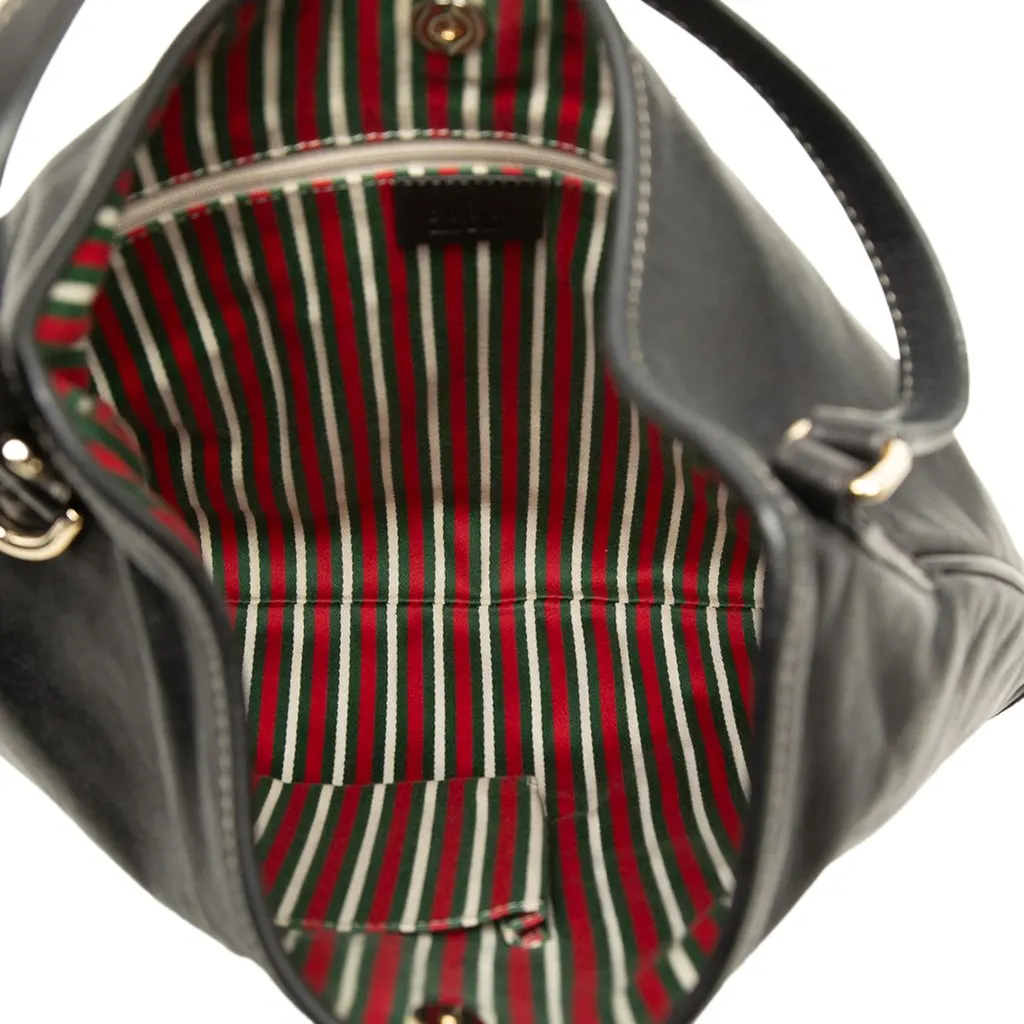 Gucci Calfskin New Britt Hobo Black Leather Good - Model View