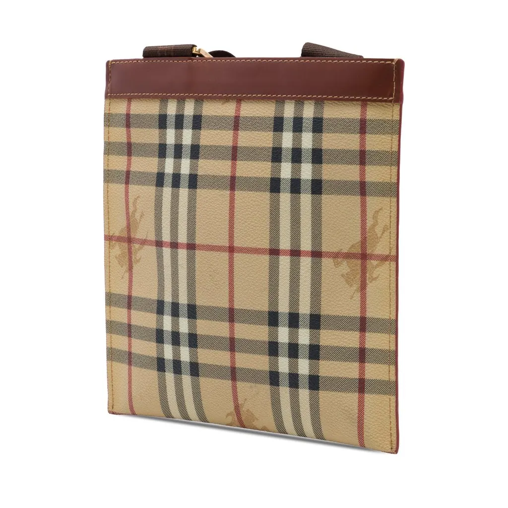 Burberry Haymarket Check Coated Canvas Crossbody Beige Canvas Very good - Back View