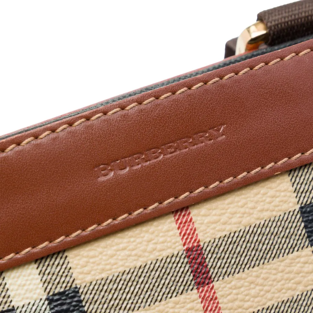 Burberry Haymarket Check Coated Canvas Crossbody Beige Canvas Very good - Box View