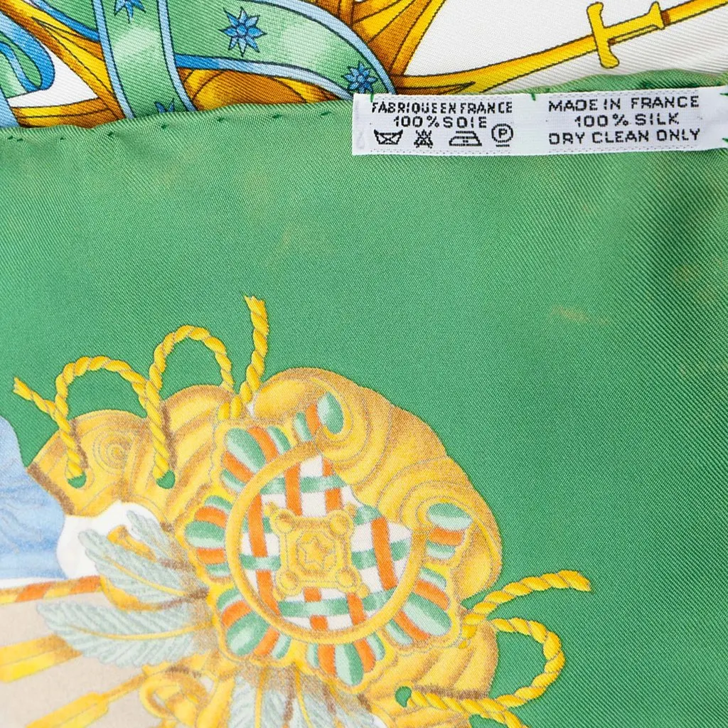 Hermès Voiles De Lumiere Silk Scarf 90 White Silk Very good - Inside View