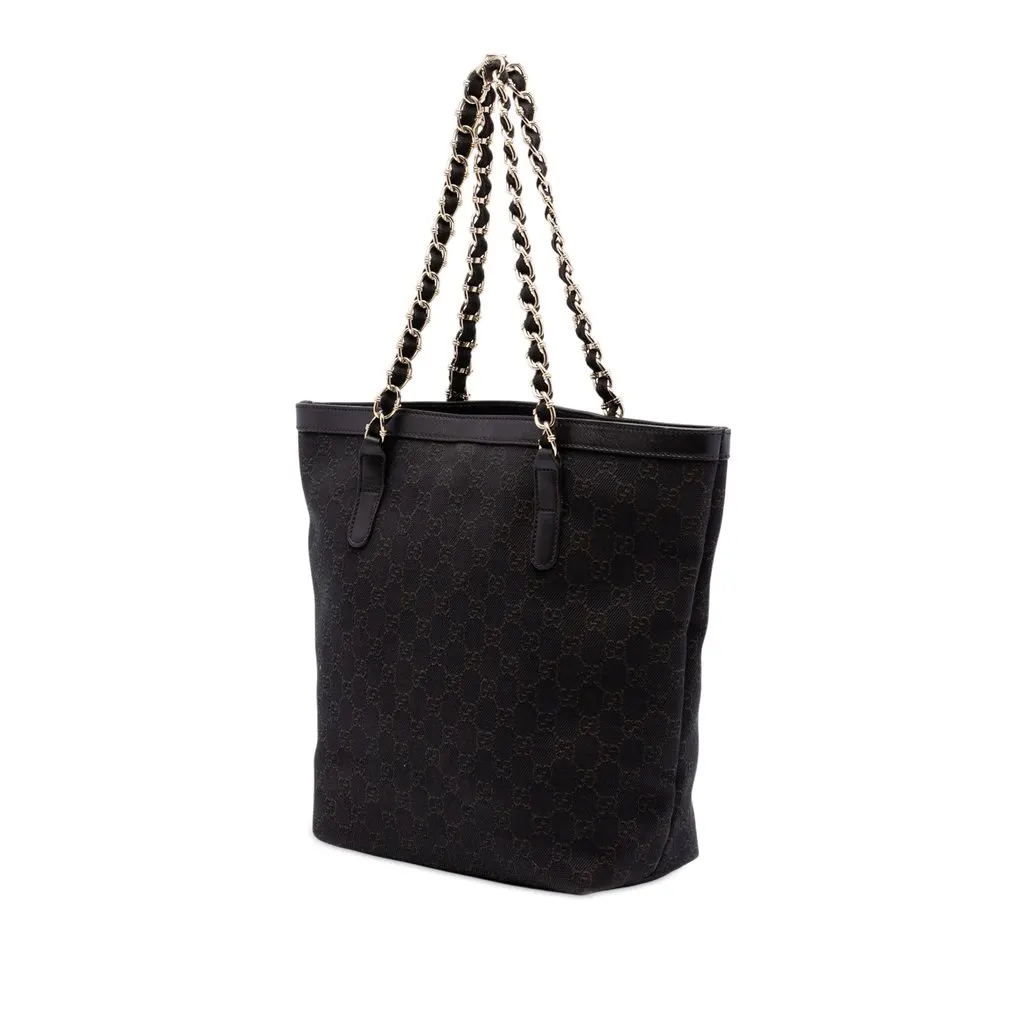 Gucci GG Denim Capri Tote Brown Very good - Back View