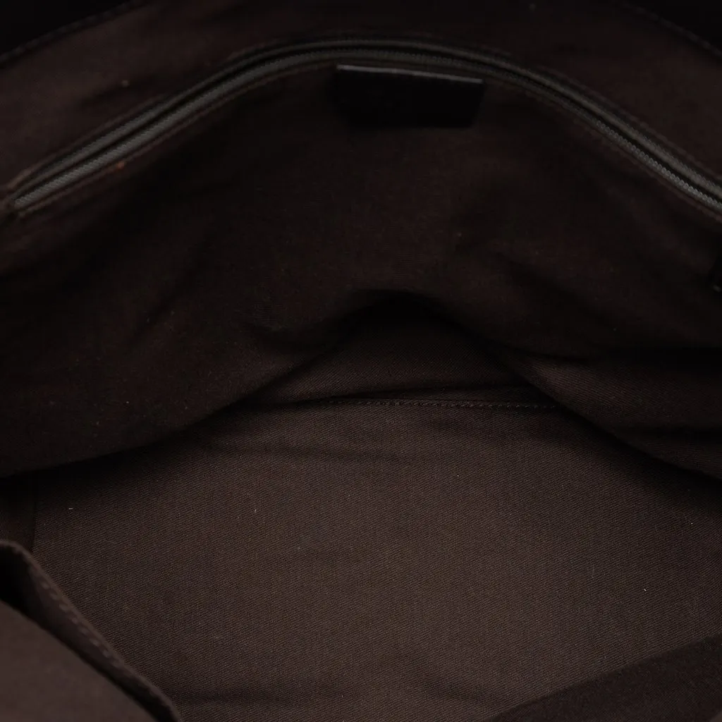 Gucci GG Denim Capri Tote Brown Very good - Model View