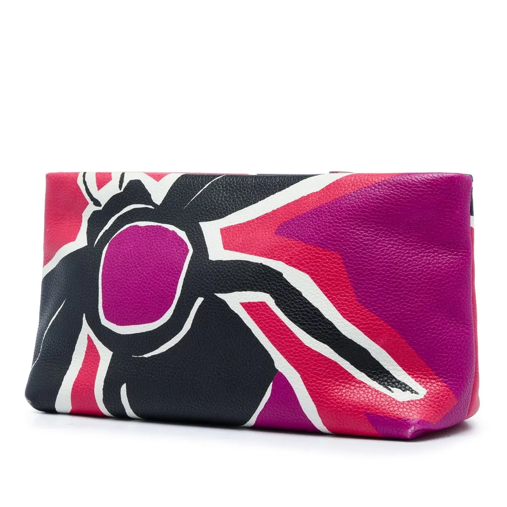 Burberry Prorsum Grained Leather Clutch Pink Leather Very good - Back View